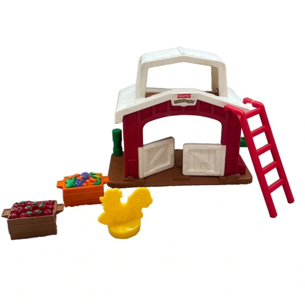 Fisher Price Little People Barn Farm Tractor Trucks Animals Pets Vintage Toy Set